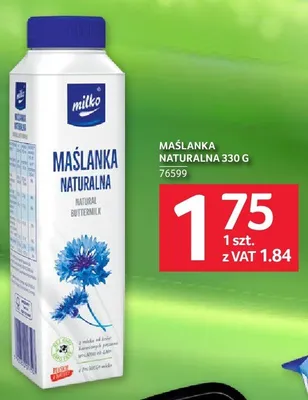Maślanka naturalna Milko promocja w Selgros