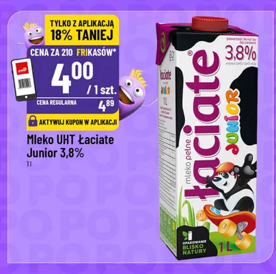 Mleko UHT Łaciate Junior 3,8% promocja w POLOmarket
