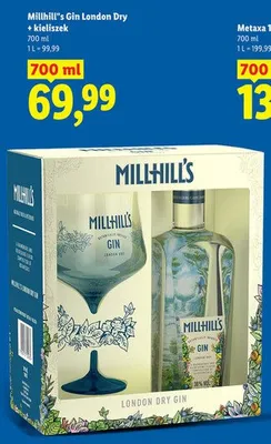 Gin Millhill's London Dry + kieliszek promocja w Lidl