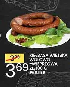 Kiełbasa wiejska wołowo-wieprzowa Płatek promocja w Wafelek