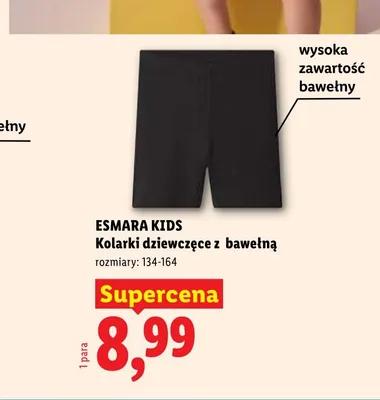 Kolarki dziewczęce z bawełną Esmara Kids promocja w Lidl