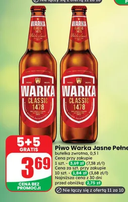 Piwo Warka promocja w Dino