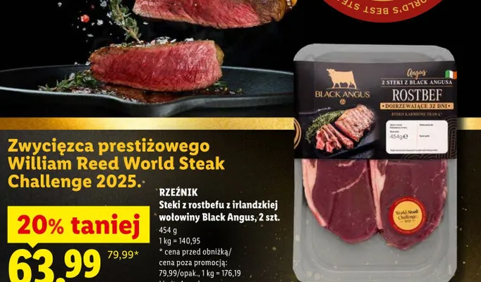 Steki z rostbefu z irlandzkiej wołowiny Black Angus Rzeźnik promocja w Lidl
