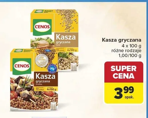 Kasza gryczana biała Cenos 4-pak 100 g promocja w Carrefour