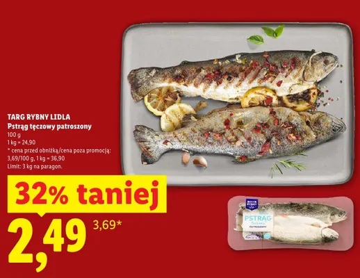 Pstrąg tęczowy pastroszony Targ Rybny Lidla promocja w Lidl