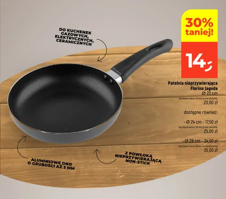 Patelnia nieprzywierająca Florina Jagoda Ø28 cm promocja w Dealz