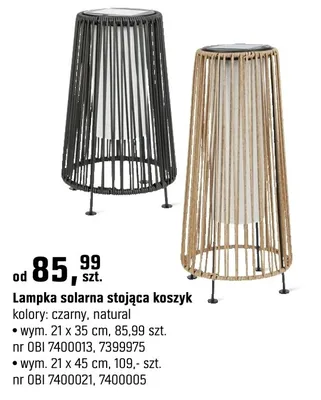 Lampka solarna stojąca koszyk promocja w OBI