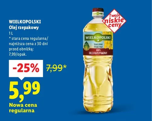 Olej rzepakowy 1 l promocja w Lidl