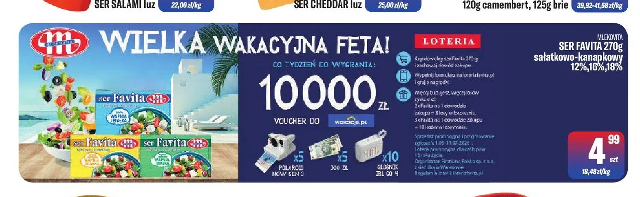 Ser Favita sałatkowo-kanapkowy 16% Mlekovita promocja w Tomi Markt