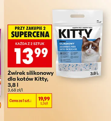Żwirek silikonowy dla kotów Kitty promocja w Biedronka