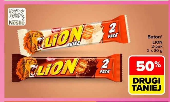 Baton Lion White 2-pak promocja w Carrefour