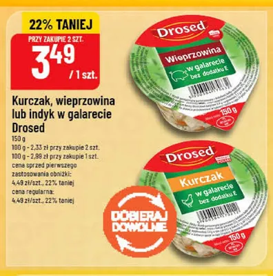 Kurczak, wieprzowina lub indyk w galarecie Drosed promocja w POLOmarket