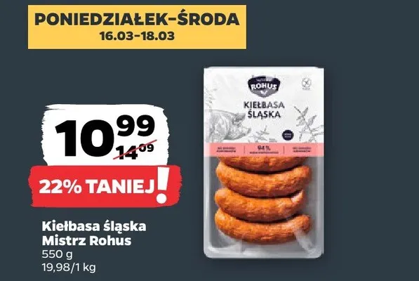 Kiełbasa myśliwska Nove promocja w Netto