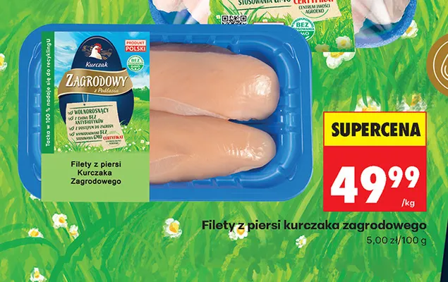 Filety z piersi kurczaka zagrodowego promocja w Biedronka