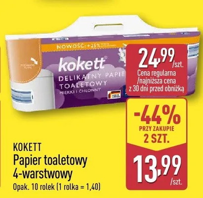 Papier toaletowy 4-warstwowy promocja w Aldi