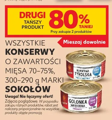 Konserwy o zawartości mięsa 70-75% Sokołów promocja w Kaufland