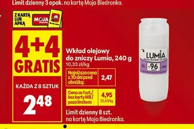 Wkład olejowy do zniczy Lumia promocja w Biedronka