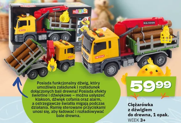 Ciężarówka z dźwigiem do drewna, 1 opak. promocja w Twój Market