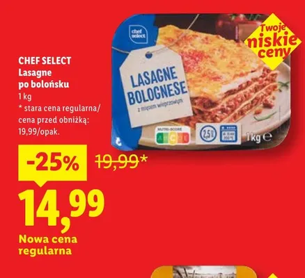 Lasagne po bolońsku Chef Select promocja w Lidl