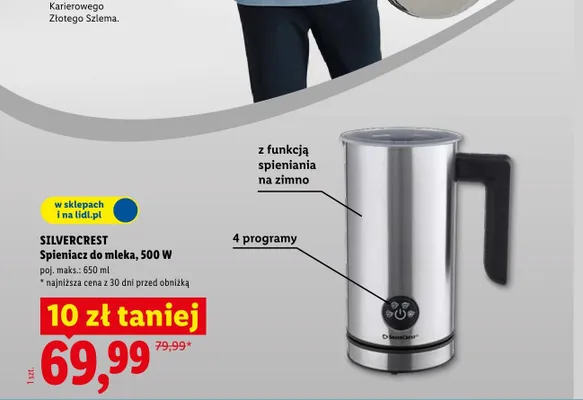 Spieniacz do mleka, 500 W promocja w Lidl