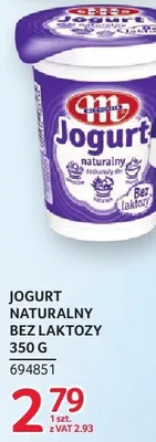 Jogurt naturalny bez laktozy Mlekovita 350 g promocja w Selgros