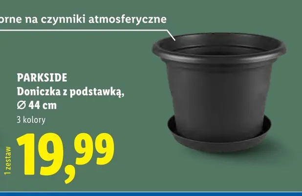 Doniczka z podstawką Parkside 44cm promocja w Lidl