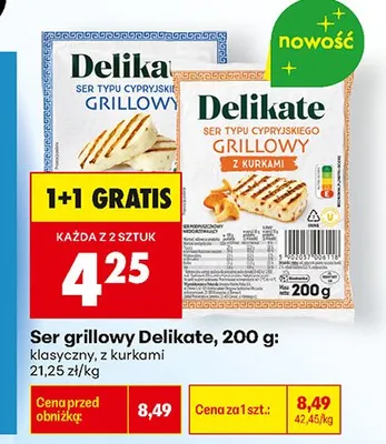 Ser grillowy z kurkami Delikate promocja w Biedronka