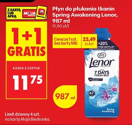 Płyn do płukania tkanin Spring Awakening 7 Days Fresh Bed Lenor promocja w Biedronka