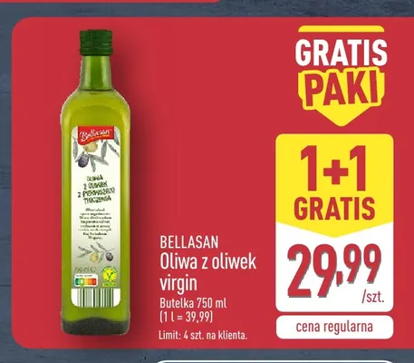 Oliwa z oliwek virgin Bellasan promocja w Aldi