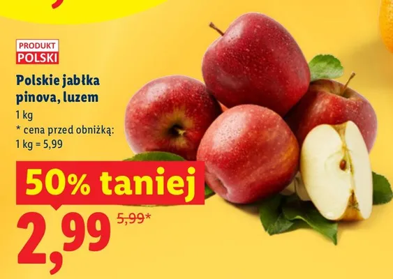 Jabłka pinova luzem promocja w Lidl