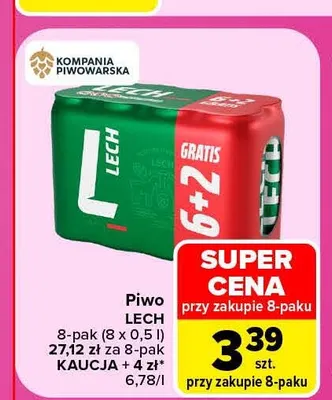 Piwo Lech 8-pak promocja w Carrefour