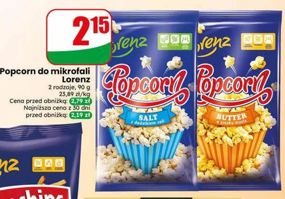 Popcorn do mikrofali Lorenz Butter promocja w Dino