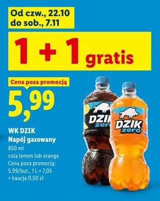 Napój gazowany WK Dzik orange promocja w Lidl