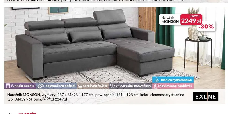 Narożnik Monson promocja w Salony Agata