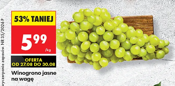 Winogrona jasne promocja w Biedronka