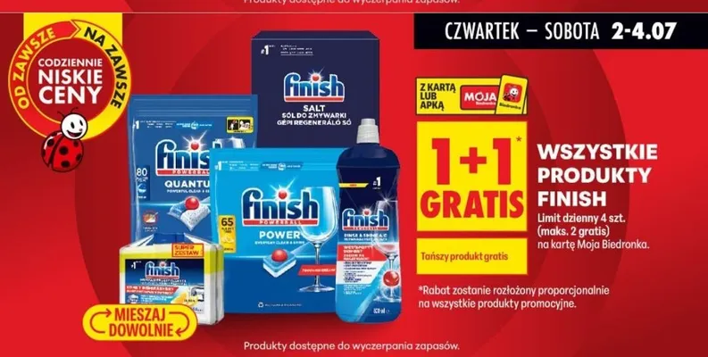 Sól do zmywarki Finish promocja w Biedronka
