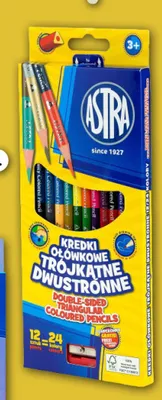 Kredki ołówkowe dwustronne Astra 12/24 kolorów promocja w Smyk