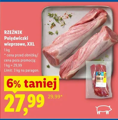 Polędwiczki wieprzowe XXL Rzeźnik promocja w Lidl