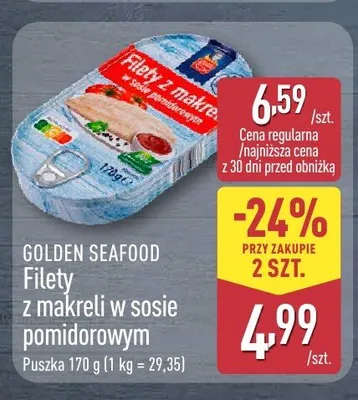Filety z makreli w sosie pomidorowym GOLDEN SEAFOOD promocja w Aldi