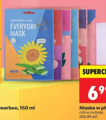 Maska w płachcie do twarzy Dearboo promocja w Biedronka