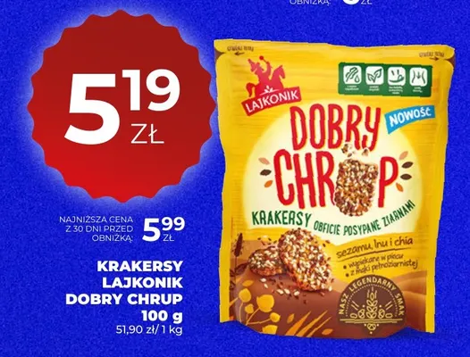 Krakersy Lajkonik Dobry Chrup promocja w Duży Ben