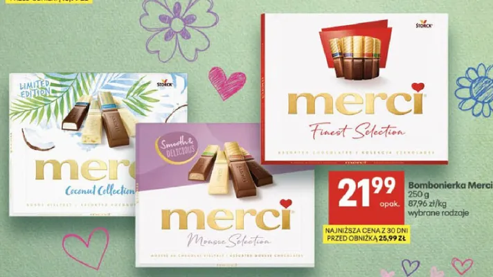 Bombonierka Merci Coconut Collection promocja w Delikatesy Centrum