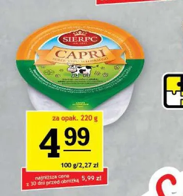 Serek typu włoskiego Capri Sierpc promocja w Gram Market