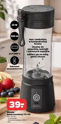 Blender bezprzewodowy TO-GO Smarty 25W promocja w Netto