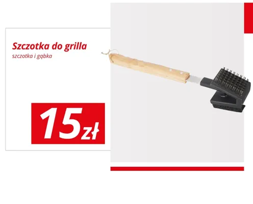 Szczotka do grilla ze szczotką i gąbką promocja w KiK