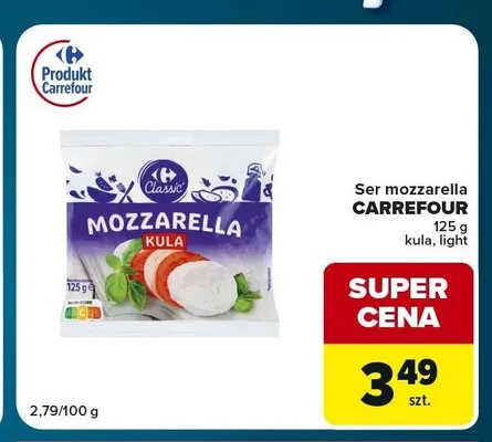 Ser mozzarella kula Carrefour promocja w Globi