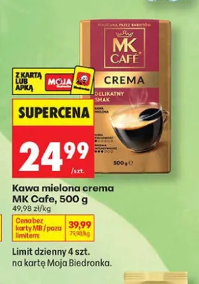 Kawa mielona MK Cafe Crema promocja w Biedronka