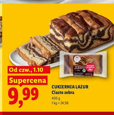 Ciasto zebra Cukiernia Lazur promocja w Lidl