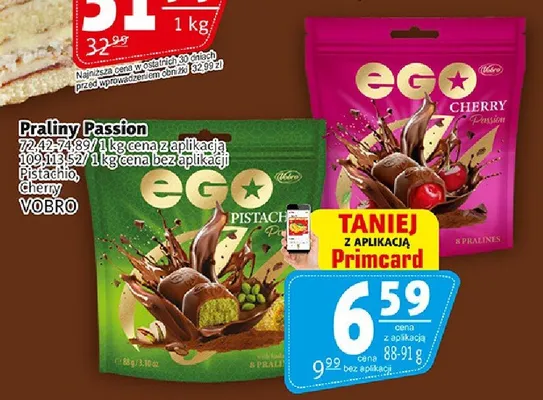 Praliny Ego Pistachio Passion Vobro promocja w Prim Market