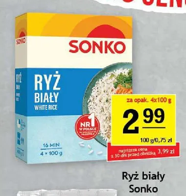Ryż biały Sonko 4-pak 100g promocja w Gram Market